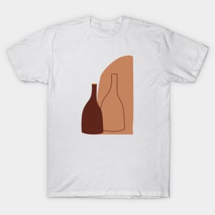 Two Bottles Organic forms ceramic terracota minimal abstract T-Shirt